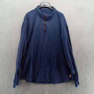 Carhartt Shirt Mens XXL Blue Tilden Mock Neck 1/4 Zip Rib Relaxed Fit Pullover‎